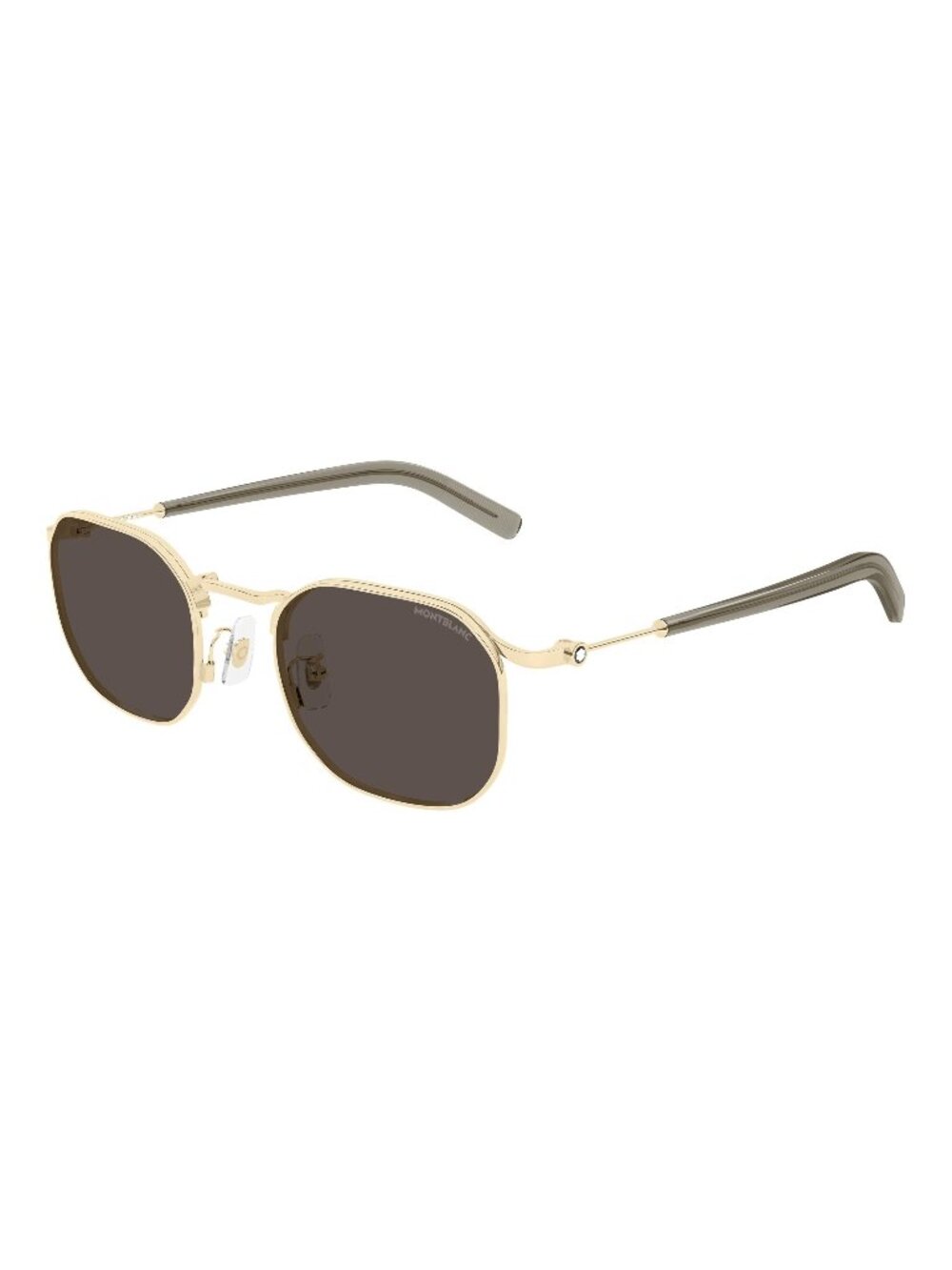 New Montblanc Men's Sunglasses Gold Brown Lens Metal Frame MB0459S 003 50